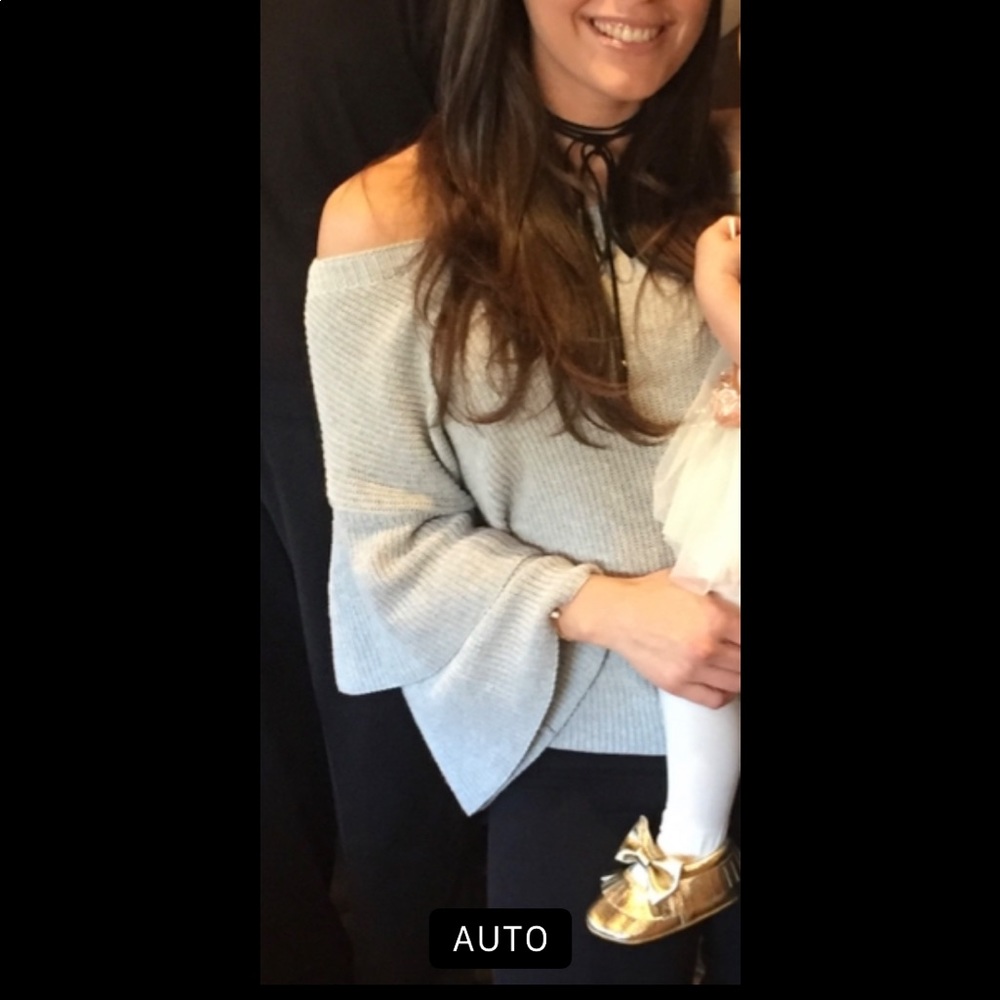 Express off the shoulder ruffle sleeve sweater size small